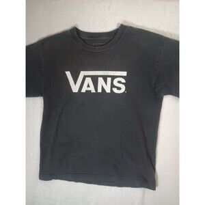 VANS Shirt Youth Boys Medium 10/12 Short Sleeve Black